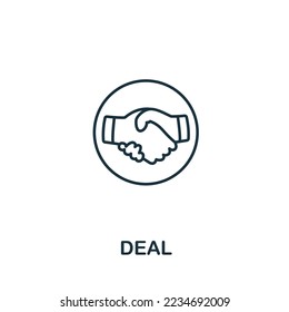 Deal icon. Monochrome simple Customer Relationship icon for templates, web design and infographics