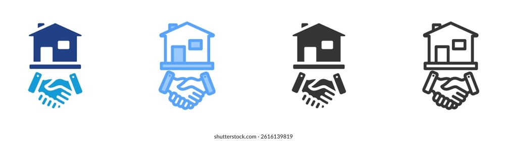 Deal icon set multiple style collection