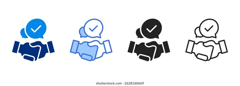 Deal Icon Set Multiple Style Vector Illustration