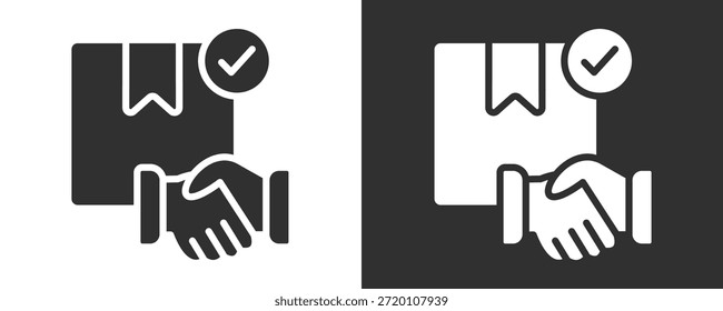 Deal Icon Set Vektor-Kollektion einzeln auf Schwarz und Weiß