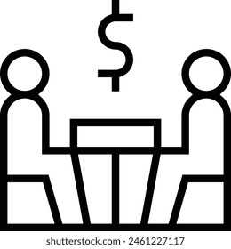 Deal-Symbol. Dünnes lineares Design isoliert auf weißem Hintergrund
