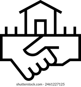 deal icon. Thin linear style design isolated on white background