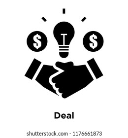 Deal icon vector isolated on white background, logo concept of Deal sign on transparent background, filled black symbol