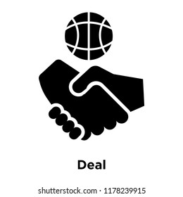 Deal-Symbol, Vektorgrafik einzeln auf weißem Hintergrund, Logo-Konzept des Deal-Zeichens auf transparentem Hintergrund, gefülltes schwarzes Symbol