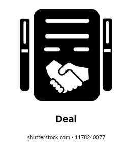 Deal icon vector isolated on white background, logo concept of Deal sign on transparent background, filled black symbol