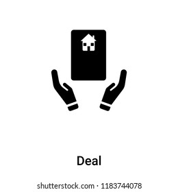Deal icon vector isolated on white background, logo concept of Deal sign on transparent background, filled black symbol