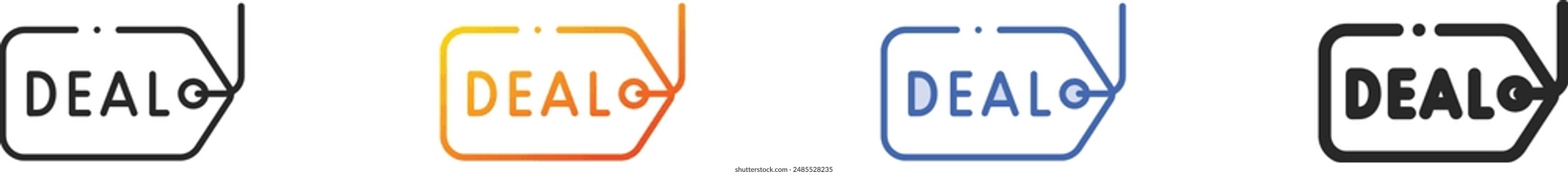 deal icon.Thin Linear, Gradient, Blue Stroke and bold Style Design Isolated On White Background