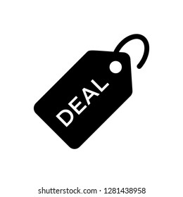 Deal label vector icon - Black