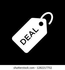 Deal label vector icon - White