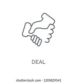 Deal linear icon. Deal concept stroke symbol design. Thin graphic elements vector illustration, outline pattern on a white background, eps 10.