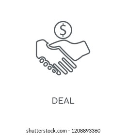Deal linear icon. Deal concept stroke symbol design. Thin graphic elements vector illustration, outline pattern on a white background, eps 10.