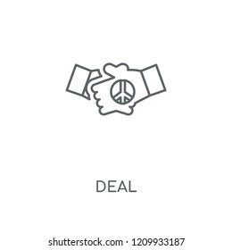 Deal linear icon. Deal concept stroke symbol design. Thin graphic elements vector illustration, outline pattern on a white background, eps 10.