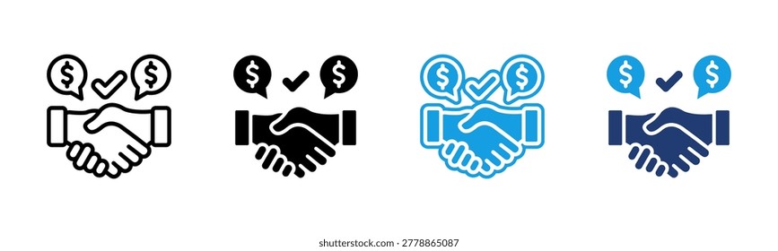 Deal Management icon multiple style collection