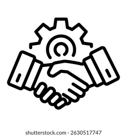 Icono de esquema de negocio. Diseño de icono de Vector simple en estilo de contorno. Formato de Vector editable