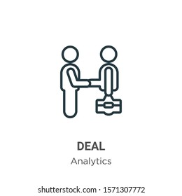 Deal outline vector icon. Thin line black deal icon, flat vector simple element illustration from editable business concept isolated on white background