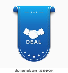 Deal Sign Blue Vector Icon Design