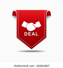 Deal Sign Red Vector Icon Design