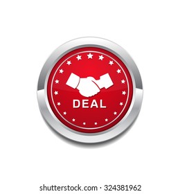 Deal Sign Red Vector Icon Button