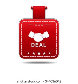 Deal Sign Red Vector Icon Design