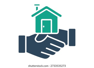 Deal solid icon. Icon related to real estate. Residential elements vector illustration