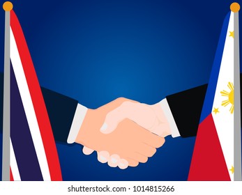 Deal state cooperation partnership Thailand and philippines with the businessman handshake symbol vector illustration