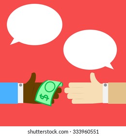 Deal talk money vector red