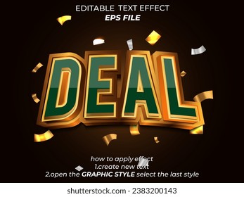 efecto de texto de acuerdo, fuente editable, tipografía, texto 3d. plantilla de vector