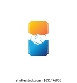 deal ticket logo design vector