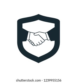 deal trust shield security icon vector logo template