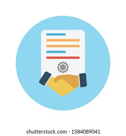 deal vector flat color icon 