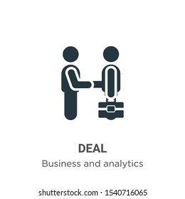Deal vector icon on white background. Flat vector deal icon symbol sign from modern business and analytics collection for mobile concept and web apps design.