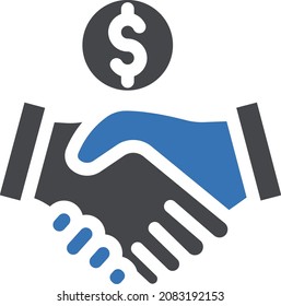 ilustración de vector de trato aislada en un fondo transparente. iconos vectoriales de glifo para el concepto o gráficos web.
