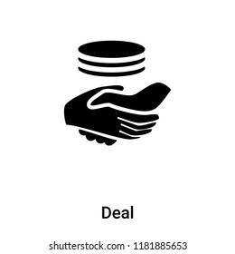 Deal icon  vector isolated on white background, logo concept of Deal  sign on transparent background, filled black symbol