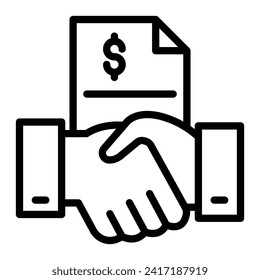 Deal Vector Line Icon Design