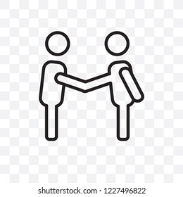 Deal vector linear icon isolated on transparent background, Deal transparency concept can be used for web and mobile