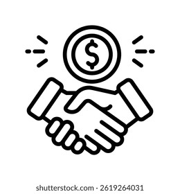 Deal Vector outline icon. Eps10 file 