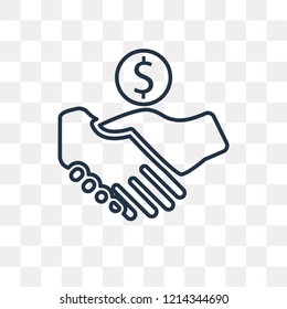 Deal vector outline icon isolated on transparent background, high quality linear Deal transparency concept can be used web and mobile