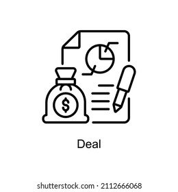 Icono de contorno del vector comercial para web aislada en el archivo EPS 10 de fondo blanco