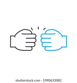 Deal vector thin line stroke icon. Deal outline illustration, linear sign, symbol concept.