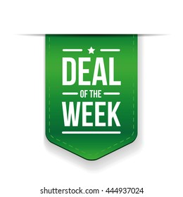 Deal of the week Green ribbon vector