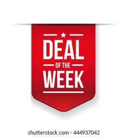 Deal of the week Red ribbon vector