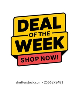 Deal of the Week Shop Now Yellow and Red Banner