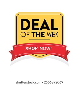 Deal of the Week Shop Now Yellow and Red Banner