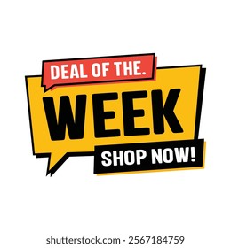 Deal of the Week Shop Now Yellow and Red Banner