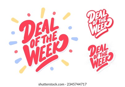 Deal of the Week. Vector handwritten letterings.
