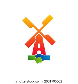 Deal Windmill logo design vector template. Creative Windmill logo concept