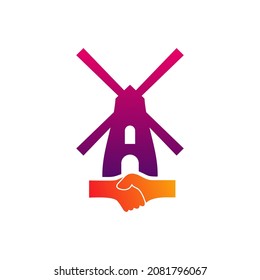 Deal Windmill logo design vector template. Creative Windmill logo concept