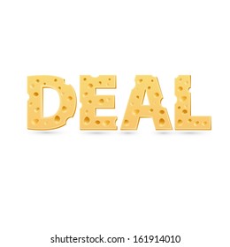 Deal word of cheese. Vector word template