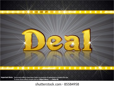 Deal Write in gold shining font