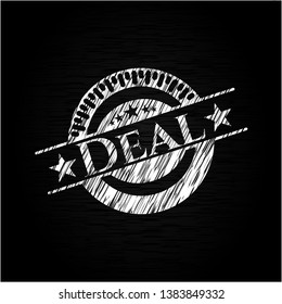 Deal written on a blackboard. Vector Illustration. Detailed.